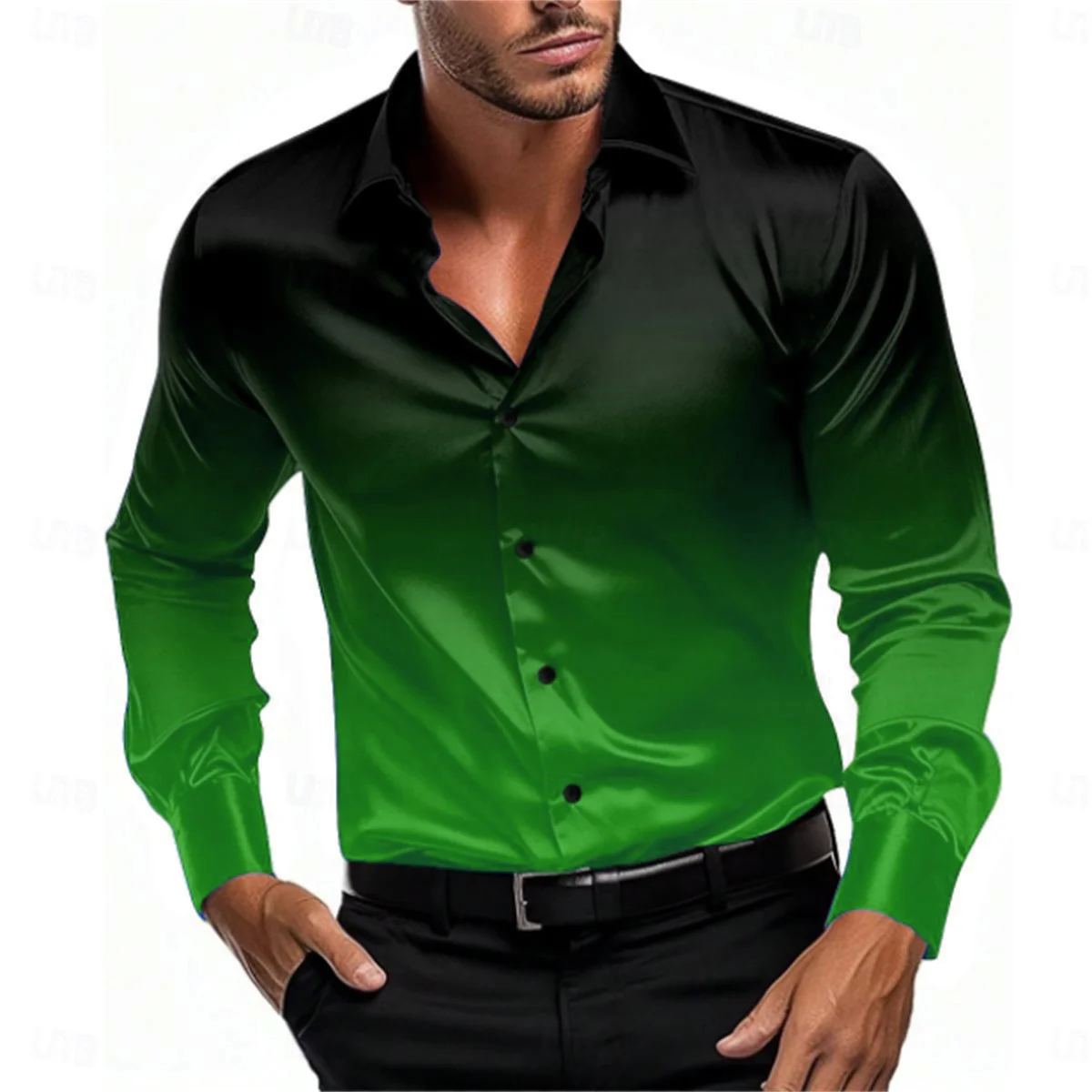 Men's shirt 3D printed lapel long sleeved shirt Spring/Summer business casual comfortable designer designed shirt