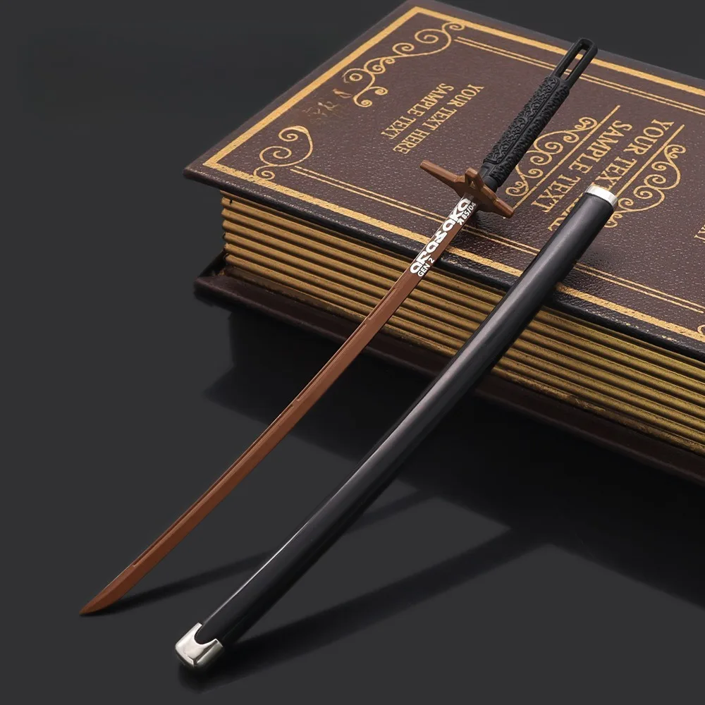 2077 Game Iconische Zwarte Eenhoorn Zamora Randapparatuur Zwaard met Schede Legering Katana Model Melee Weapos Model Verjaardagscadeau Speelgoed