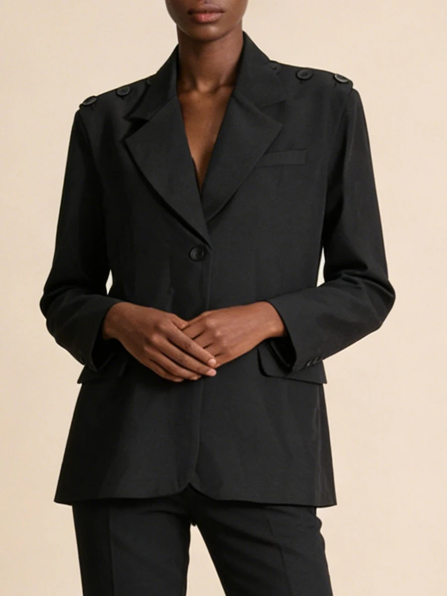VGH Casual Personality Solid Loose Blazers For Women Lapel Long Sleeve Autumn Design Sense Commute Jacket Female Fashion Style