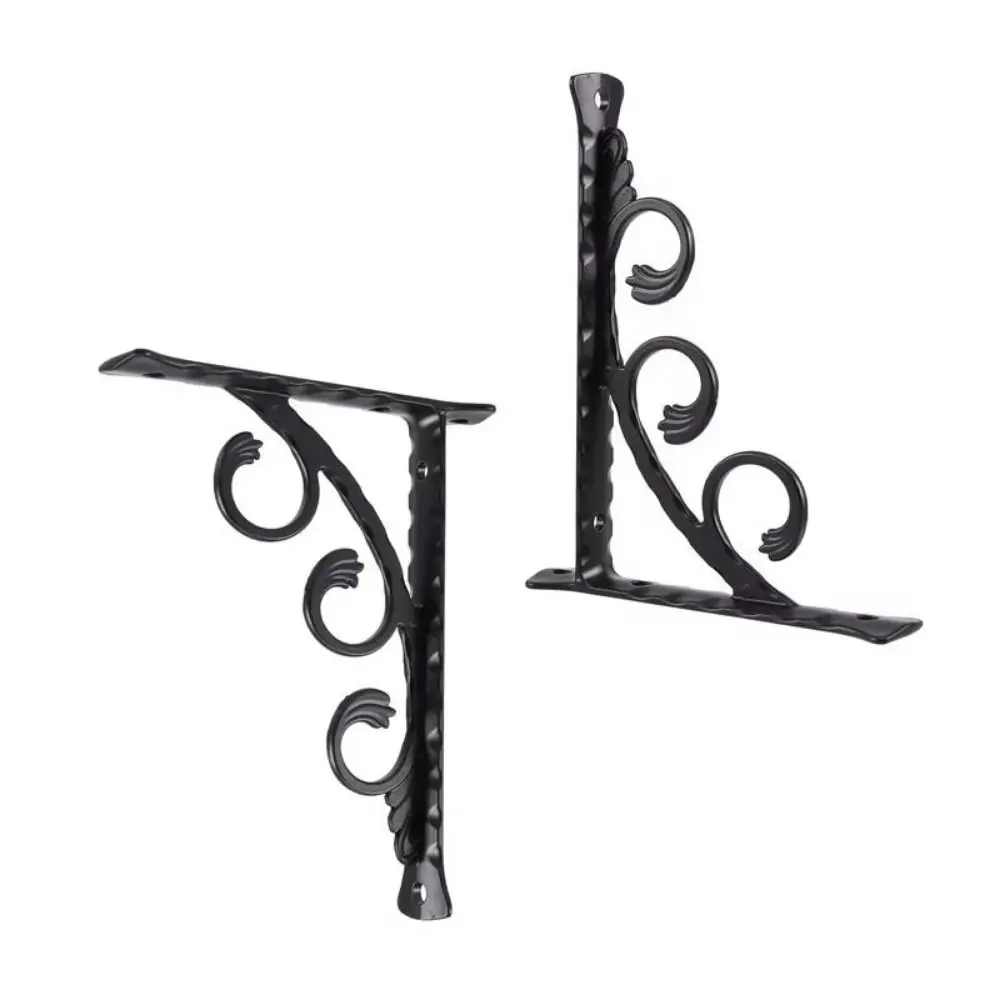 1 Piece Easy Install Steel Wall Mounted Bracket L Shaped Heavy Duty L Shaped Bracket Black Decorative Shelf Bracket Indoor Use