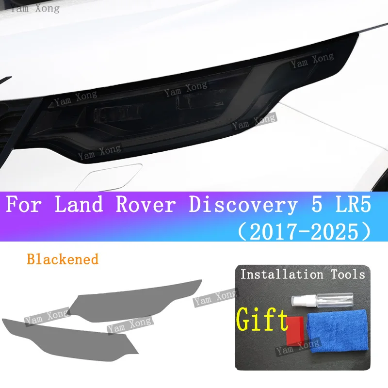 

For Land Rover Discovery 5 LR5 Car Exterior Headlight Light Black Wrap Cover Sticker Front Lamp TPU Transparent Protective Film