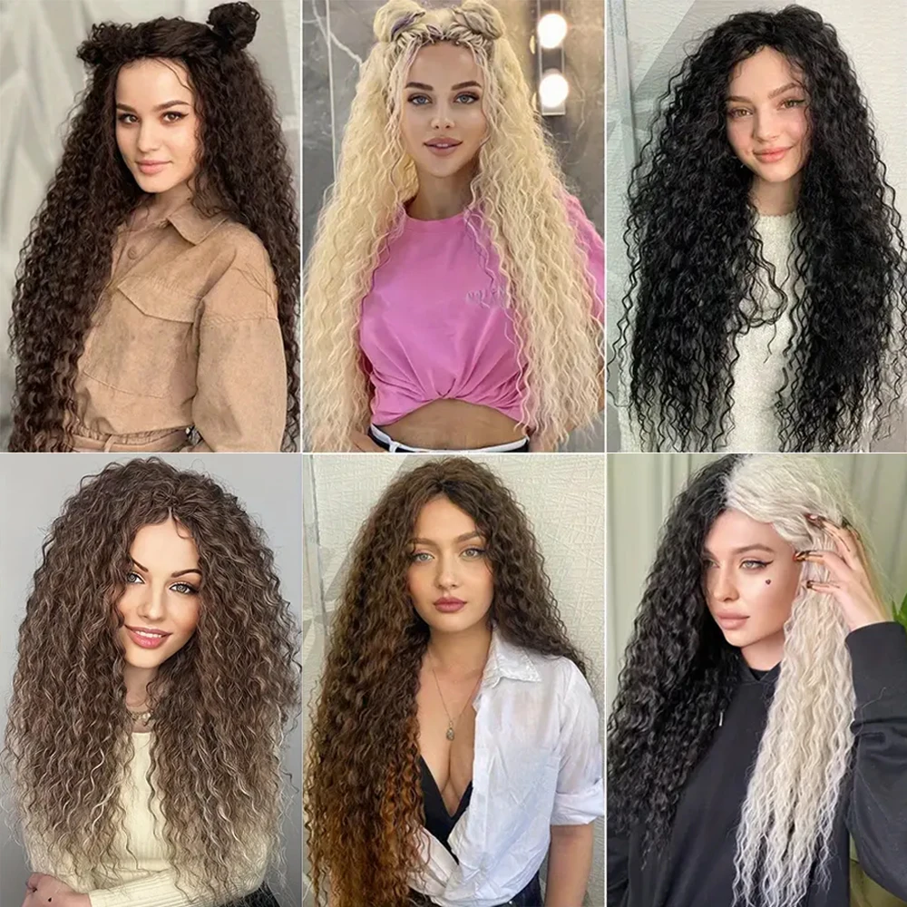 Ariel Curl włosy falą wodną skręcają szydełkowe włosy Afro loki głębokie fale zapleciony doczep do włosów szydełkowe warkocze syntetyczne Ombre blond