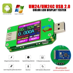 2Hz RUIDENG UM24/UM24C z testerem kolorowy wyświetlacz LCD bluetooth USB 2.0 miernik napięcia prądu multimetrów 4.50-24.00V