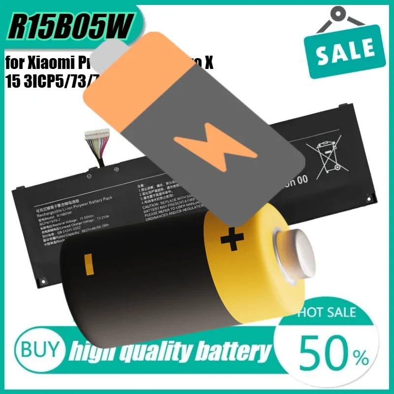 

11.55V 80Wh R15B05W Laptop Battery for Xiaomi Pro X15 Laptop Pro X 15 3ICP5/73/70-2