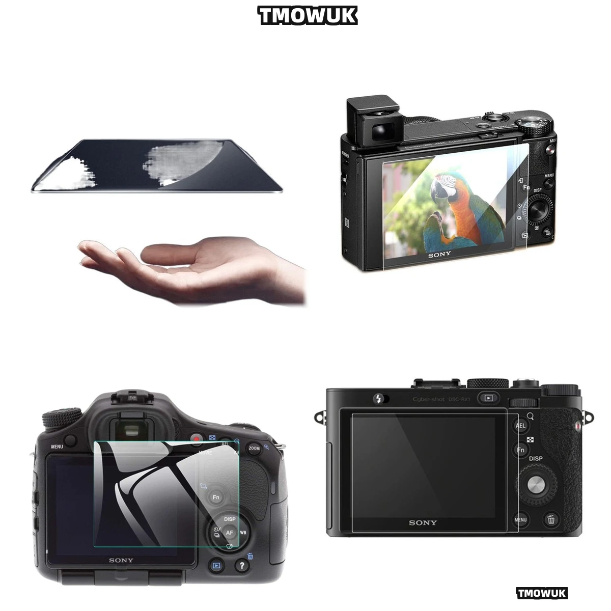 

For A6600 A6000 A6300 A5000 A6500 NEX6 NEX-5N NEX-7, Easy Clean 9H Tempered Glass Screen Protector, Smudge Free.