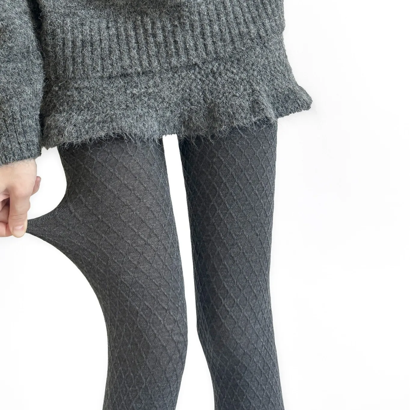 New Winter Vintage Plaid Warm Women Tights Knitted Women Slim Stockings Versatile Pantyhose Skinny Leggings Basic Warm Stockings