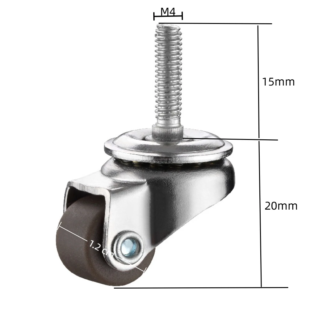 4 قطعة 0.5 بوصة عجلات صغيرة عجلات صندوق تخزين ذاتي الصنع لا ضوضاء عجلات صغيرة عجلات أثاث صغيرة منخفضة المستوى الأجهزة