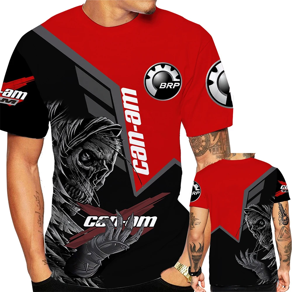 BRP Can Am 3D-Druck Sportliches, schnell trocknendes, atmungsaktives Herren-T-Shirt für den Außenbereich, Moto-Team-Fan-Uniform, kurzärmeliges Oberteil für Eltern und Kinder – Detail 10