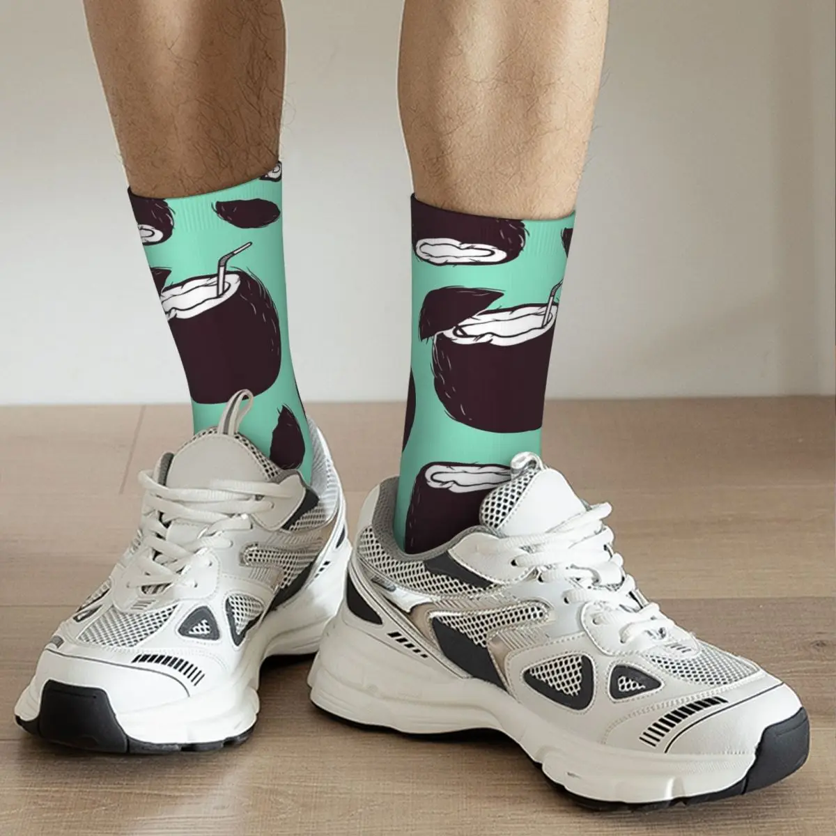 Coconut Milk Drink Element Socks Harajuku Super Soft Stockings All Season Long Socks for Unisex Valentine's Day Gifts
