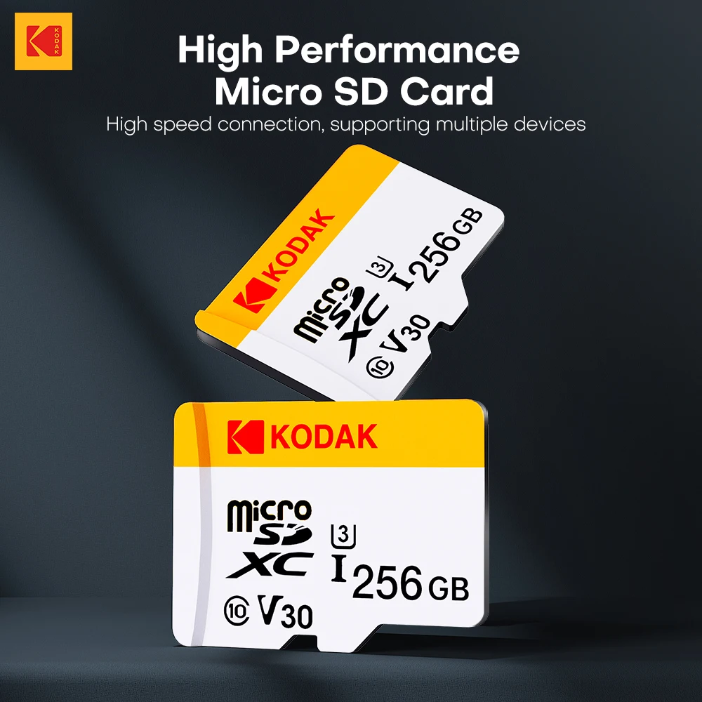 SD-карта Kodak High Speed ​ ​ 64 ГБ 128 ГБ 256 ГБ SD-карта класса 10 512 ГБ Высокая емкость SDXC V30 4K HD Камера Карта памяти Оптовая продажа