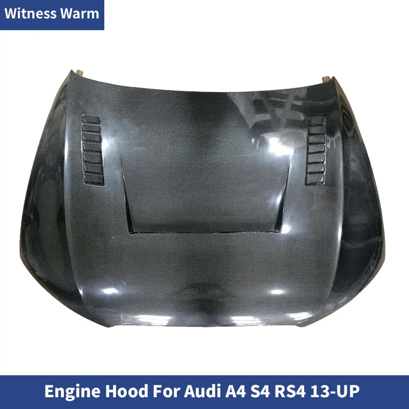 Pour Audi A4 S4 RS4 B8.5 capot de moteur avant en Fiber de carbone capot couvre Kit de carrosserie de voiture 2013-UP