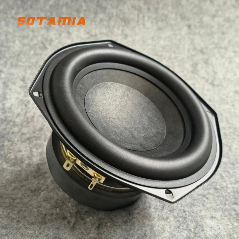 SOTAMIA 1Pcs 5.25 Inch Subwoofer Power Speaker 4 Ohm 80W HIFI Music Long Stroke Rubber Edge Bookshelf  DIY Bluetooth Speaker
