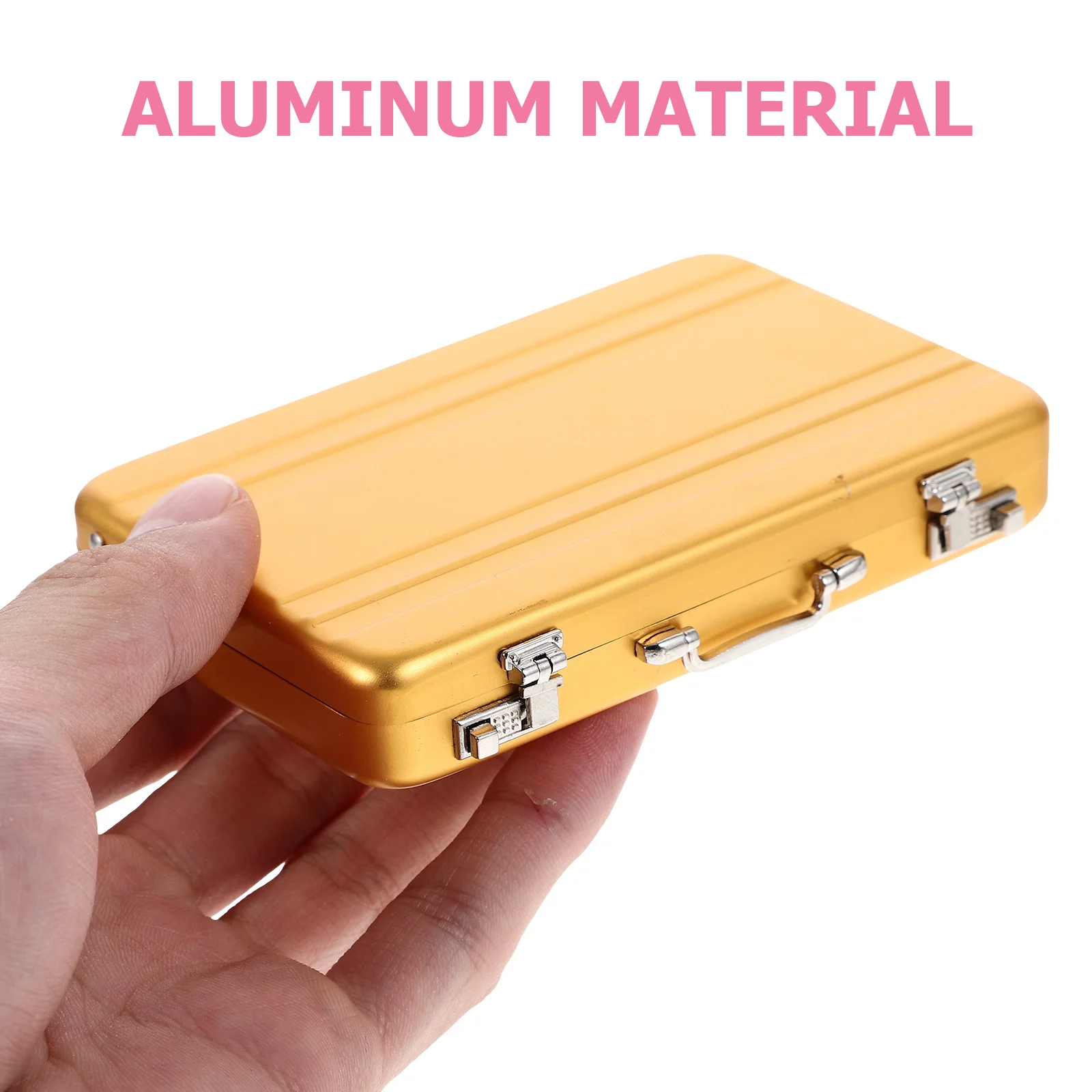 

Mini Briefcase Metal Card Container Practical Index Cards Organizer Business Card Holder Office Supplies Mini Briefcase