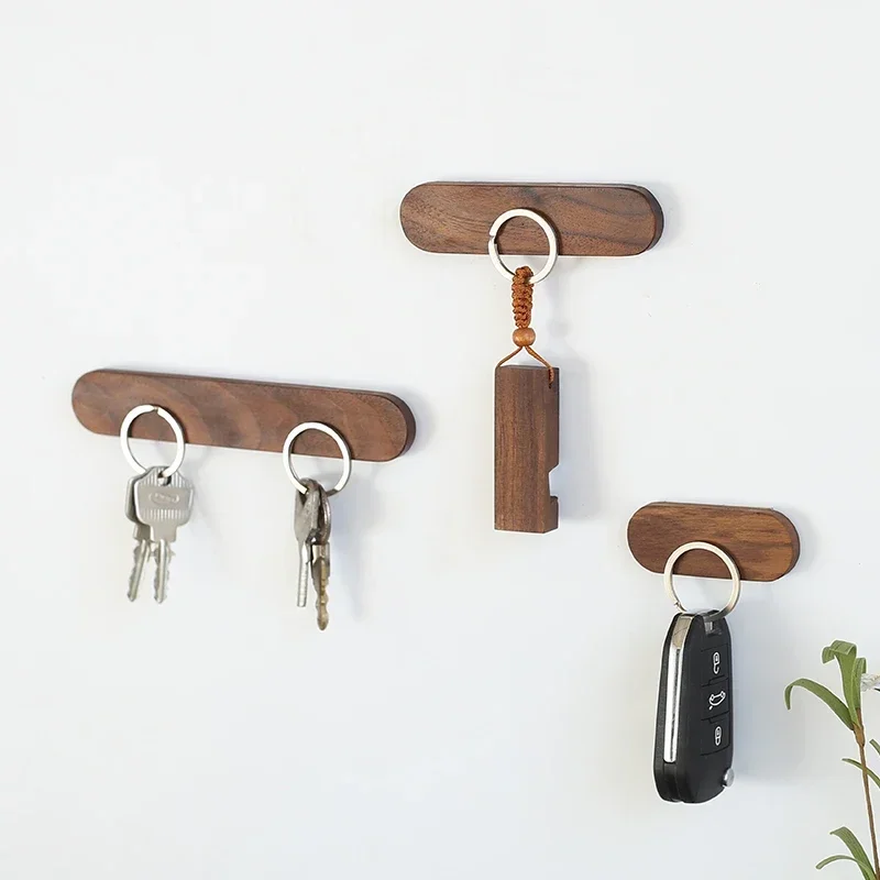 Strong Magnetic Wooden Key Holder, Wall Mounted Key Rack Organizer, Ideal for Home and Office Organization