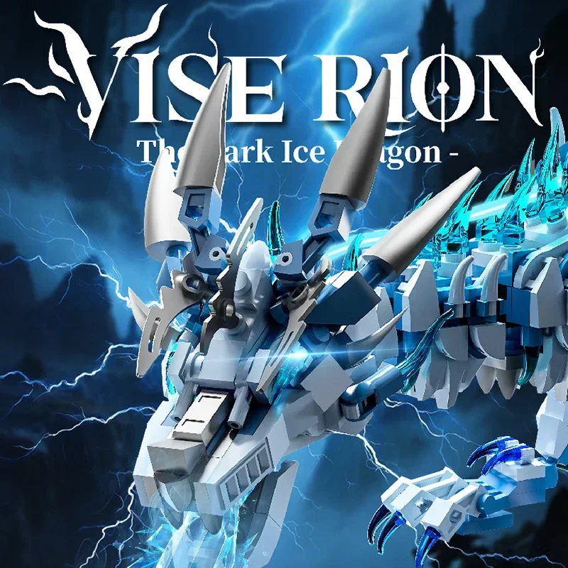 Creative Dragon Building Blocks MOC Model Kit Ice Dragon Flying Dragon DIY Puzzle Creative Design Christmas Birthday Gifts Toy