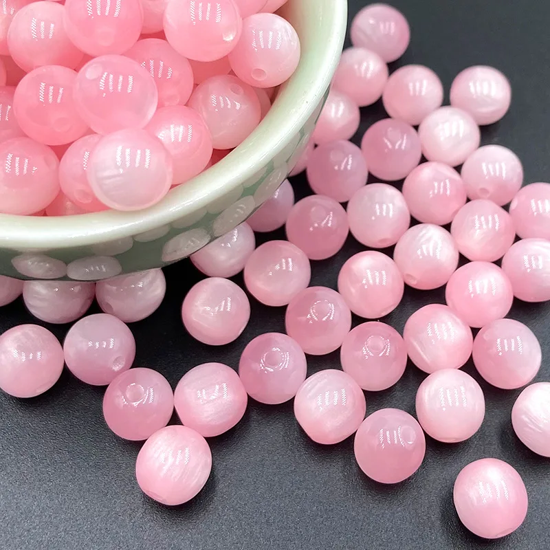 Glossy Cat Eye Round 8mm 12mm Resin Plastic Loose Beads Lot For Jewelry Making DIY Bracelet Findings