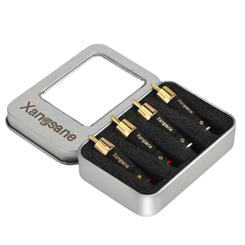 High Quality  RCA Plug Signal Line Connector 3u Gold Plated Copper DIY HiFi Audio Adapter 6mm 8mm
