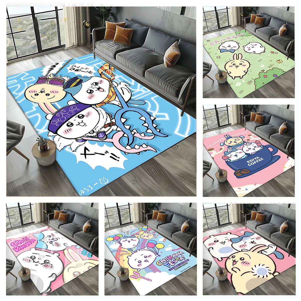 Home Bathroom Fan - Karpet Cetak 3D Klasik Anime C-ChiikawaS