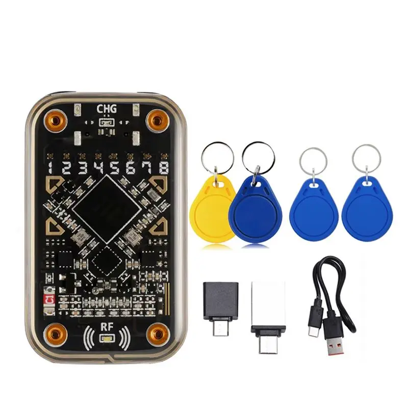 ABZZ-Chameleon Ultra RFID Smart Chip Reader +2XUID/2XCUID Keychain Contactless Smart Card Emulator 125K 13.56Mhz Badge Decode