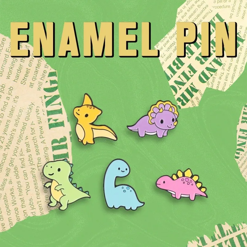 Cute Cartoon Dinosaur Enamel Pin Colorful Dino Lapel Brooch Badge Backpack Clothes Decor Jewelry Gift for Kids Dinosaur Lovers