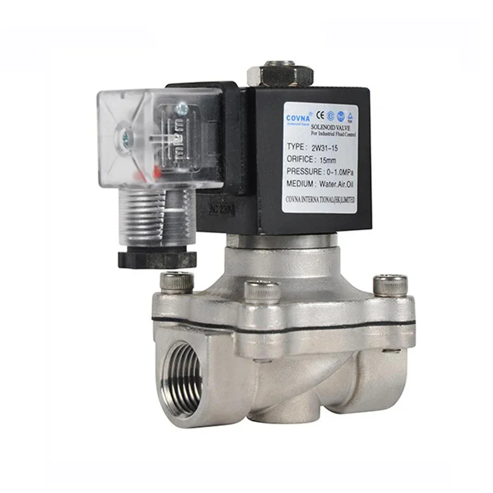 Normally Closed Stainless Steel Brass Water Gas Solenoid Valve