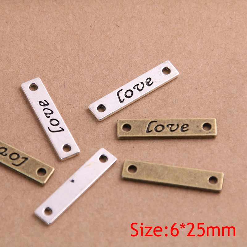 20PCS 6*25mm LOVE The Connector Bracelet Accessories DIY Accessories Jewelry Accessories Wholesale Shop