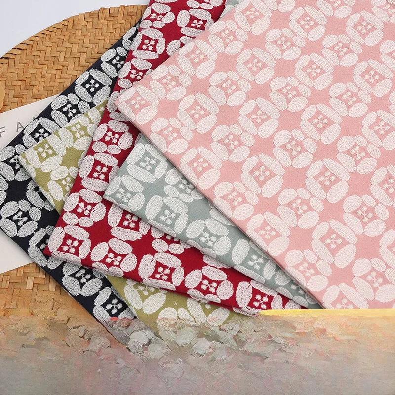 

Чехол для сумки/блокнота с вышивкой ручной работы, круговой узор, хлопок, лен, материал для рукоделия, профессиональный дизайн