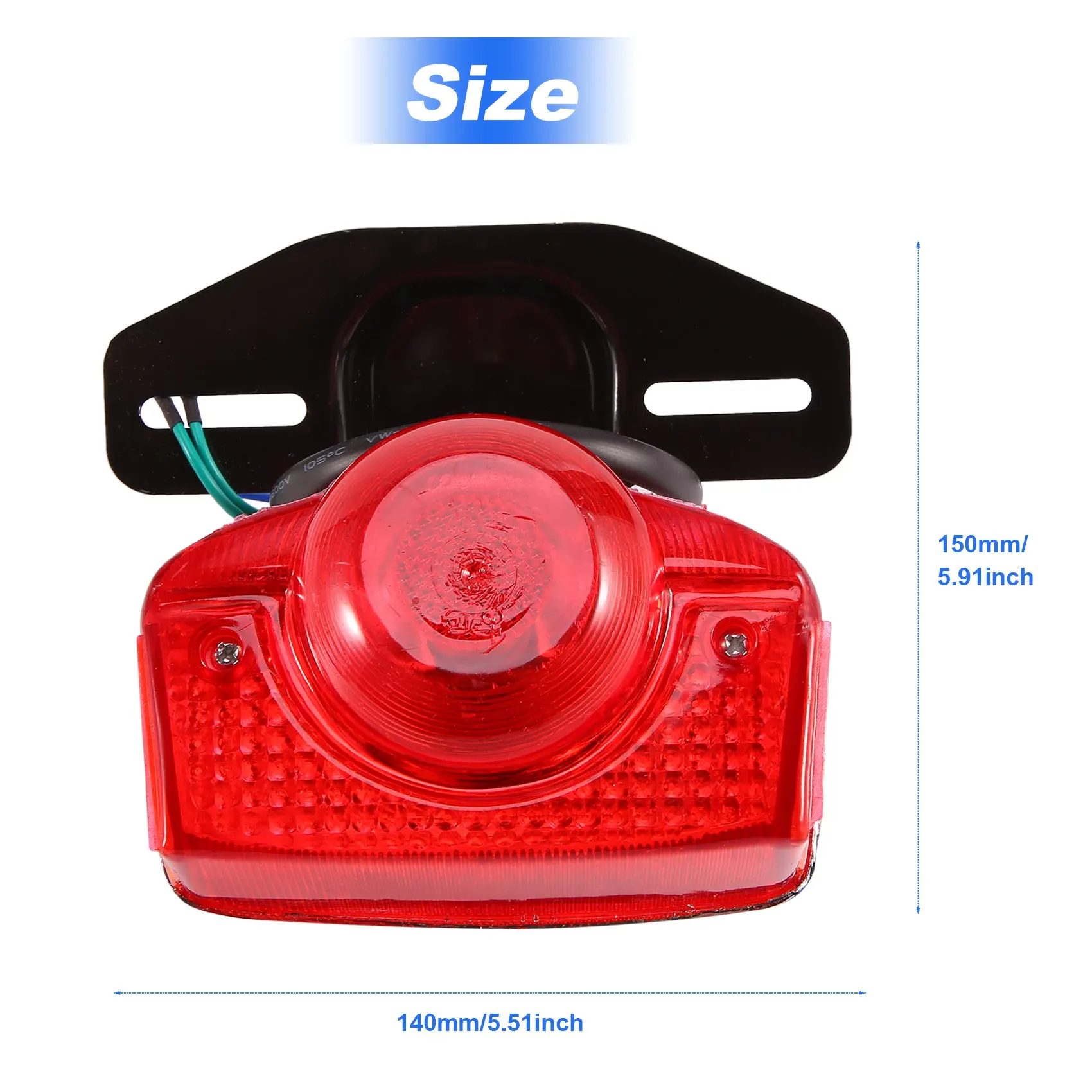 SCLS Motorcycle Brake Tail Light Tail Light Assembly with Bulb for CT70 CT90 CT125 XL70 CL70 CL90 Jialing JH70