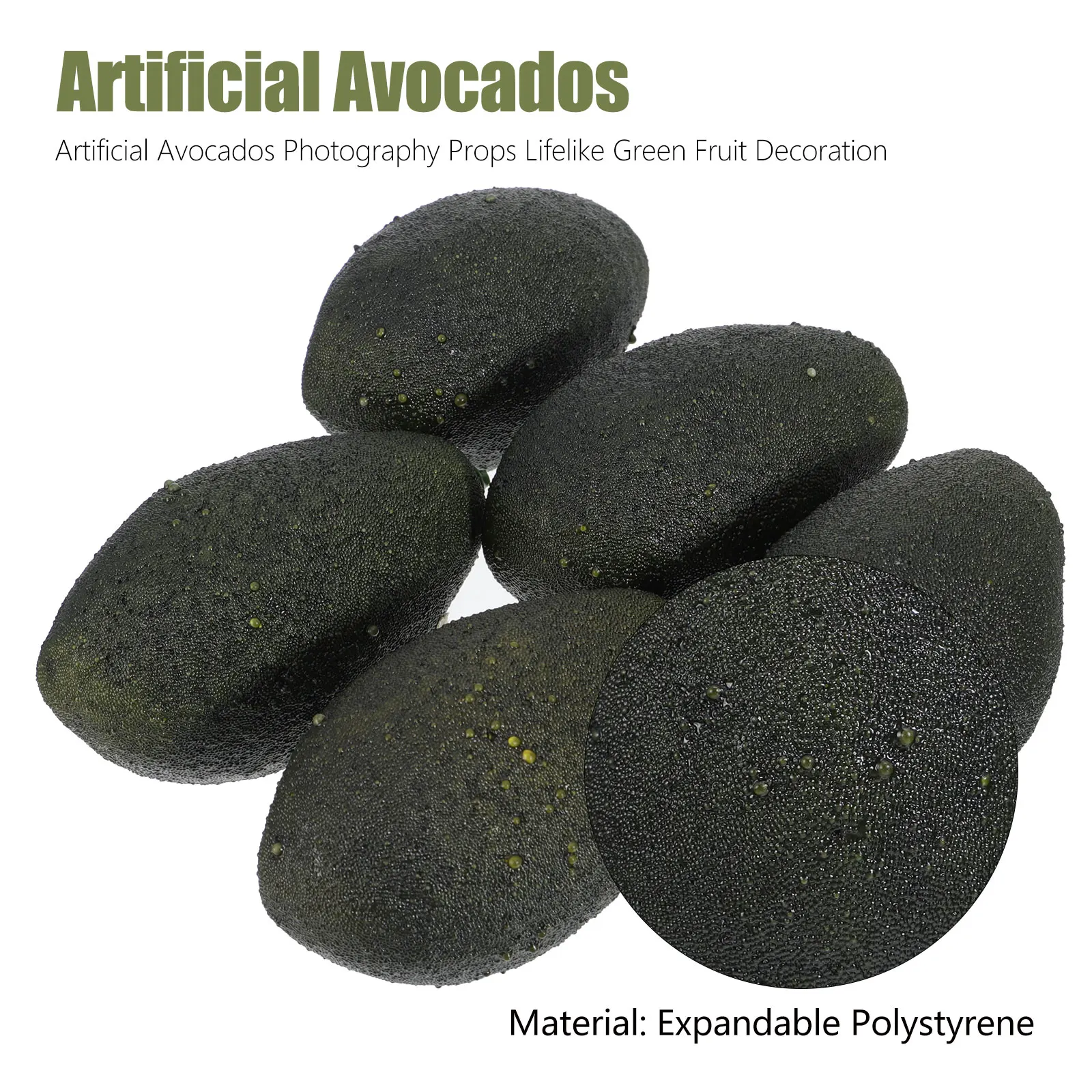 

5pcs Heavy Avocado Props Realistic Artificial Fruits Home Decor Non Fading Photography Accessories Fruit Display