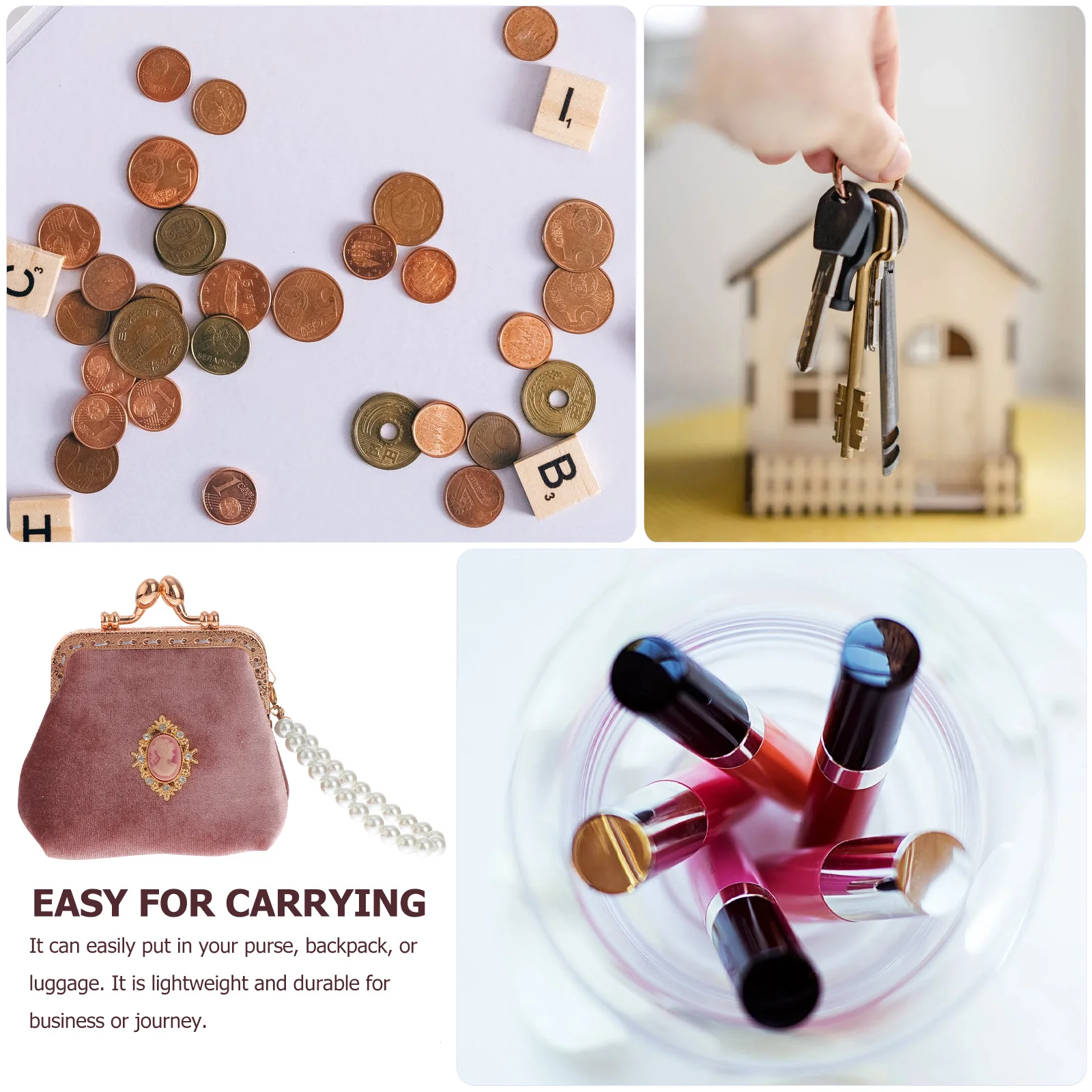 Exquisite Workmanship Coin Pouch Vintage Style Purse Portable Small Wallet Red Vintage Style Purse Lovely Coin Pouch