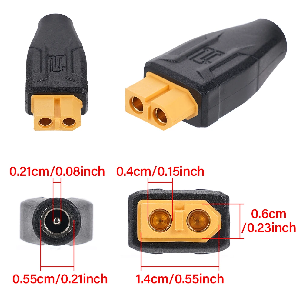 5.5*2.1 أنثى إلى XT60 شاحن أنثي شحن محول موصل التوصيل ل بطارية ليثيوم سيارة RC طائرة كوادكوبتر أجزاء