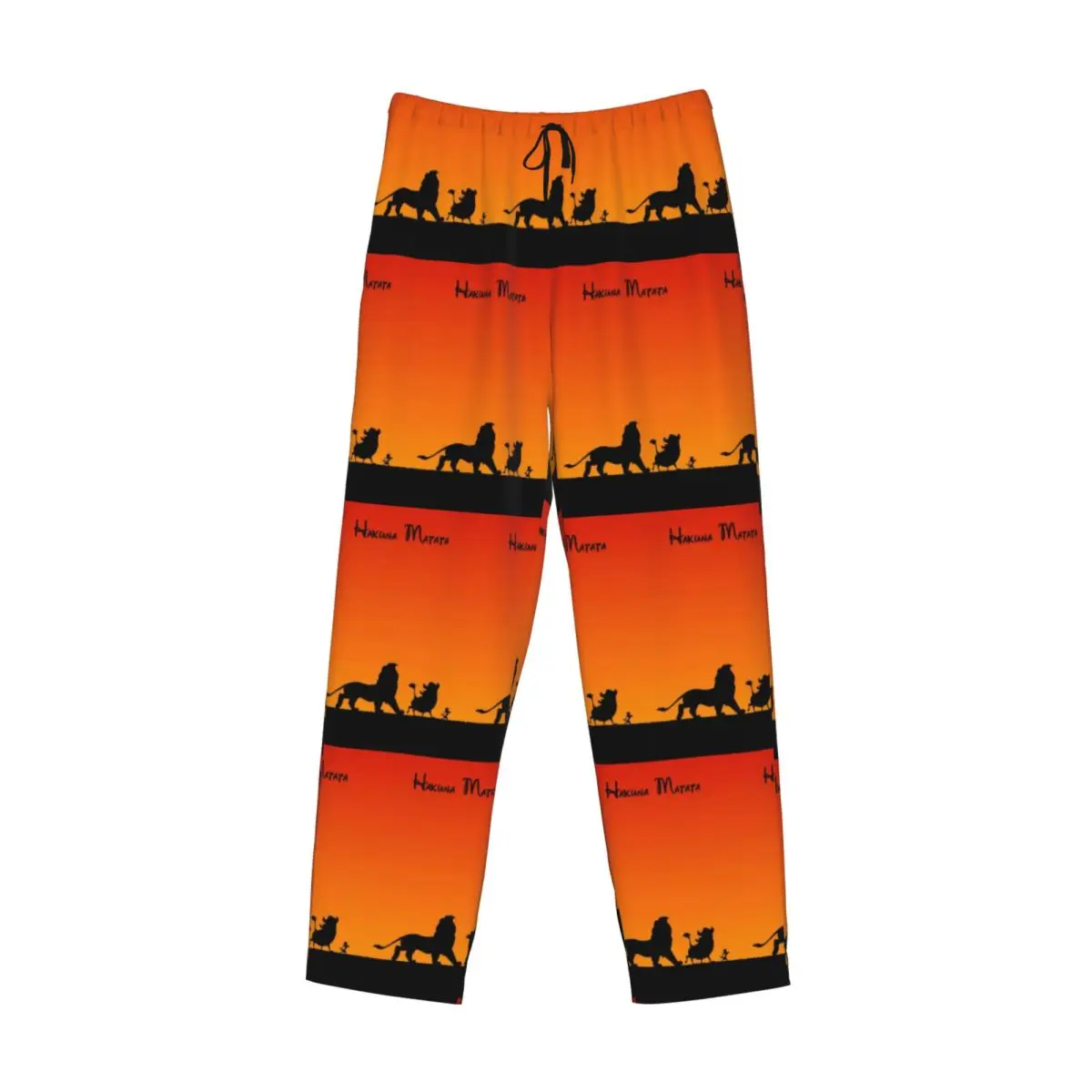 Custom Cartoon The Lion King Pajama Pants Sleepwear for Men Elastic Waistband Hakuna Matata Sleep Lounge Bottoms with Pockets