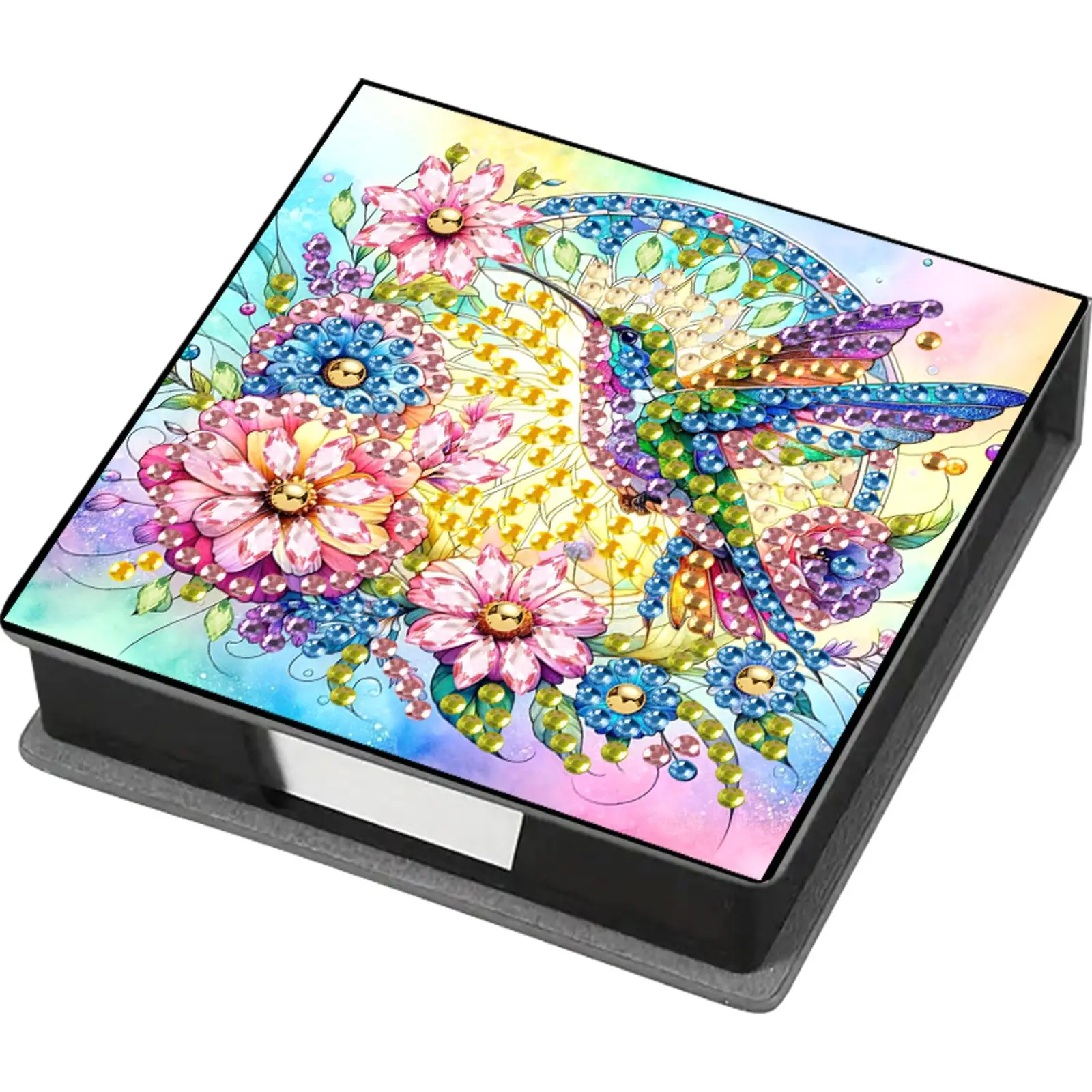 الماس اللوحة عدة ملاحظة مربع مذكرة ورقة صندوق تخزين الماس الفن الماس اللوحة مذكرة الوسادة للمكتب المنزلي #5