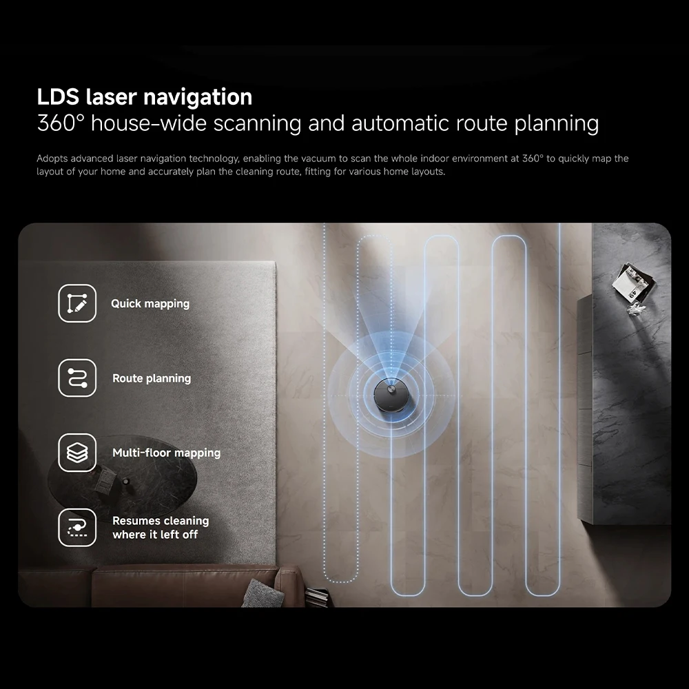 النسخة العالمية من Xiaomi Robot Vacuum X20 Max التحكم الصوتي جمع الغبار التلقائي للمنزل بأكمله مسح الشعر السائل تنظيف نظام تجنب العوائق الدقيق مع منفاخ مروحة شفط قوي للغاية 8000Pa