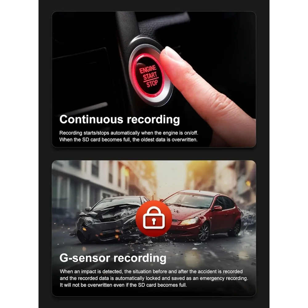 كاميرا سيارة Dash Cam FHD 1080P، كاميرا AKEEYO WiFi Dash للسيارات، كاميرا داش لاسلكية أمامية صغيرة مع تطبيق، رؤية ليلية WDR، مستشعر G #6