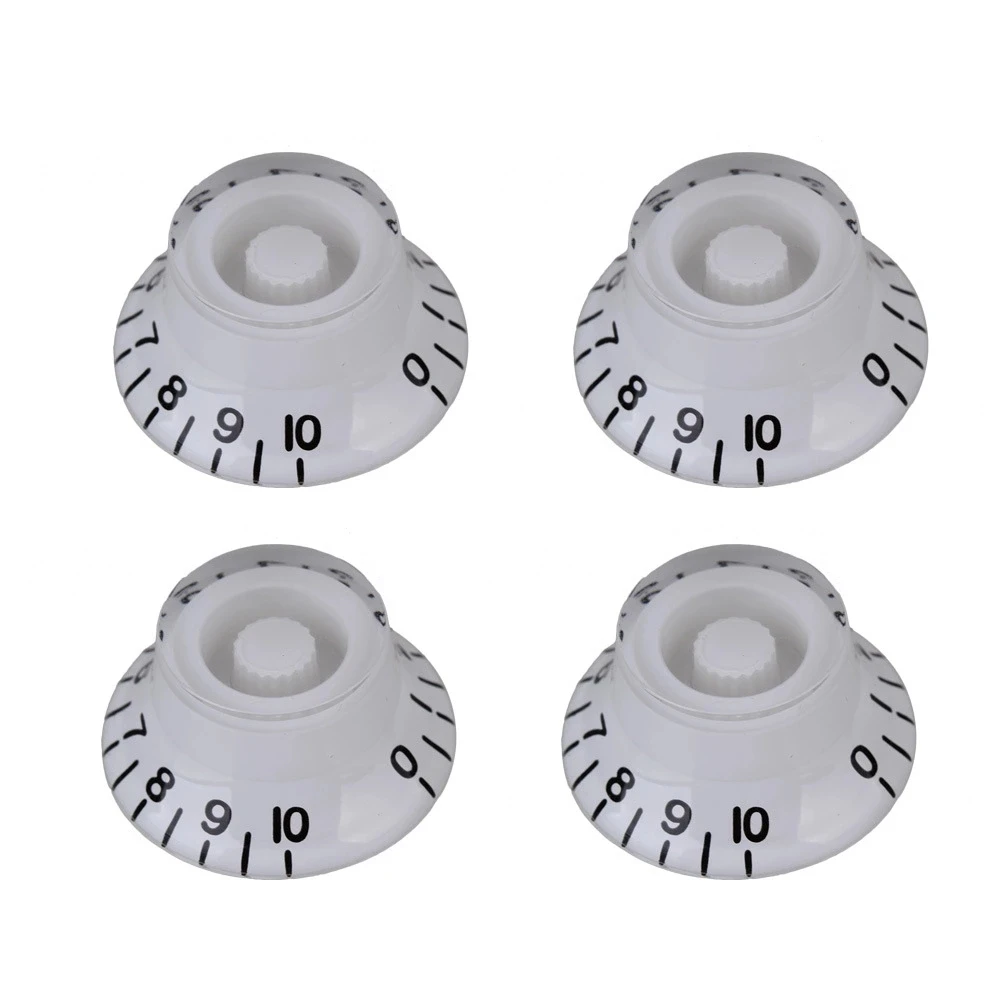 4x Top Hat Transparent Volume Tone Control Knob for Electric Guitar 6mm Dia Hole