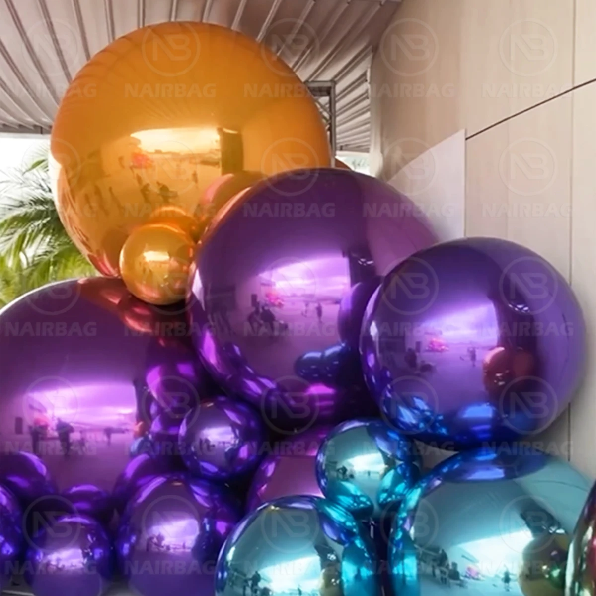 Giant Inflatable Mirror Balls Bubble Balloon Sphere Wedding Party Decor Big Shiny Large Inflatable Christmas Ball