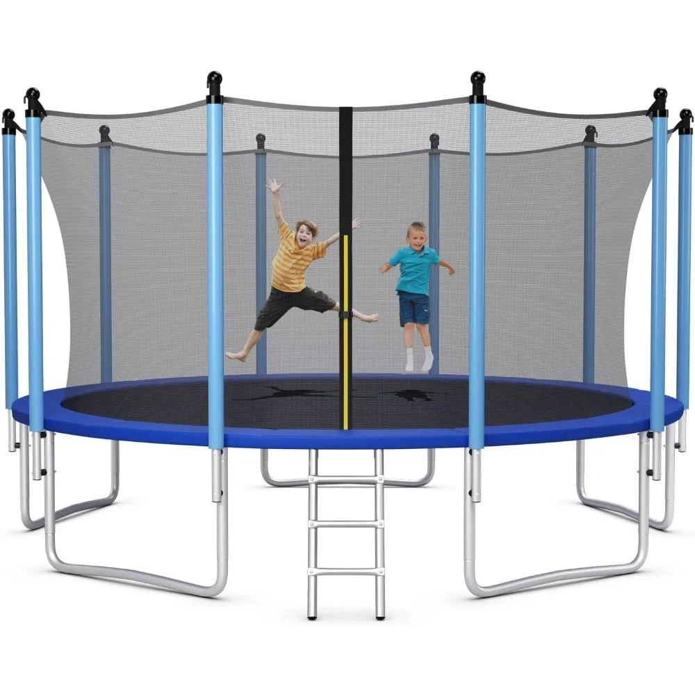 Trampoline for Kids Adults, 16Ft Big Trampoline with Ladder, Thickness Steel Pipes Wear Large Recreational Trampoline with Net