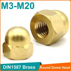 50/20/10/5/2Pcs Brass M3 M4 M5 M6 M8 M10 M12 M14 M16 M20 Cap Nut Decorative Round Dome Head Cover Nuts for Concealing Screws