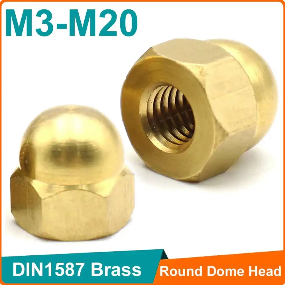 50/20/10/5/2Pcs Brass M3 M4 M5 M6 M8 M10 M12 M14 M16 M20 Cap Nut Decorative Round Dome Head Cover Nuts for Concealing Screws