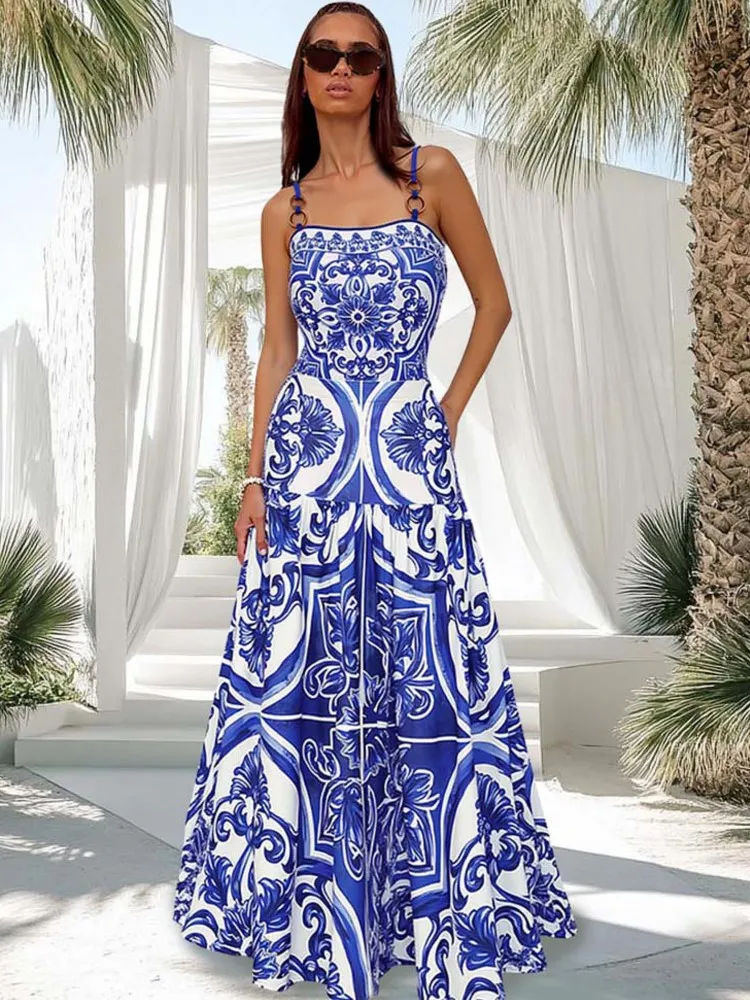 Retro Bikini Printed Fashion Two Piece Swimsuit And Cover Up With Skirt Tight Women's Bandage Summer Beach Luxury Elegant