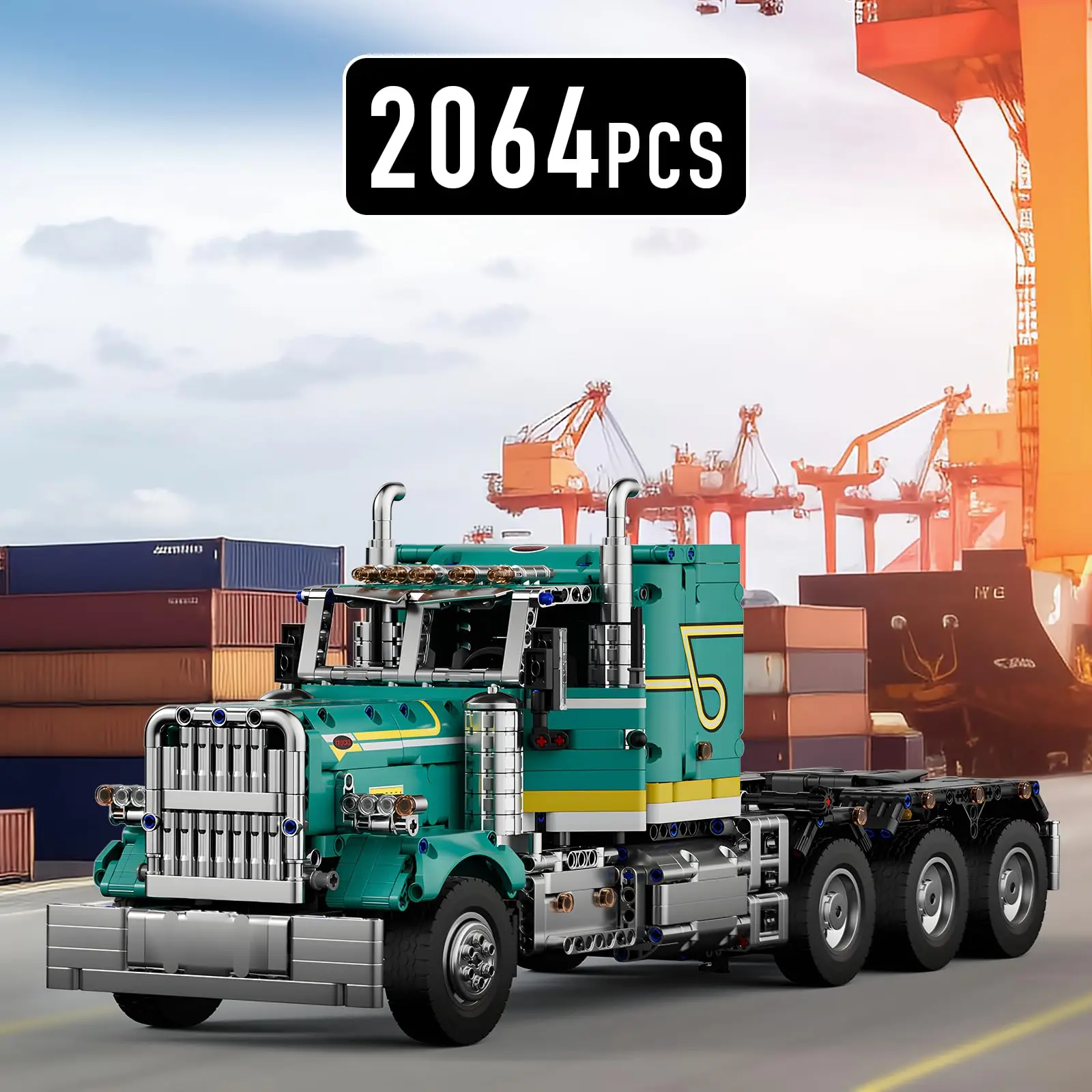 قالب الملك 13201 ألعاب السيارات التقنية RC شاحنة أمريكية بنة بمحركات الهندسة شاحنة الطوب مجموعة أطفال هدية الكريسماس #6