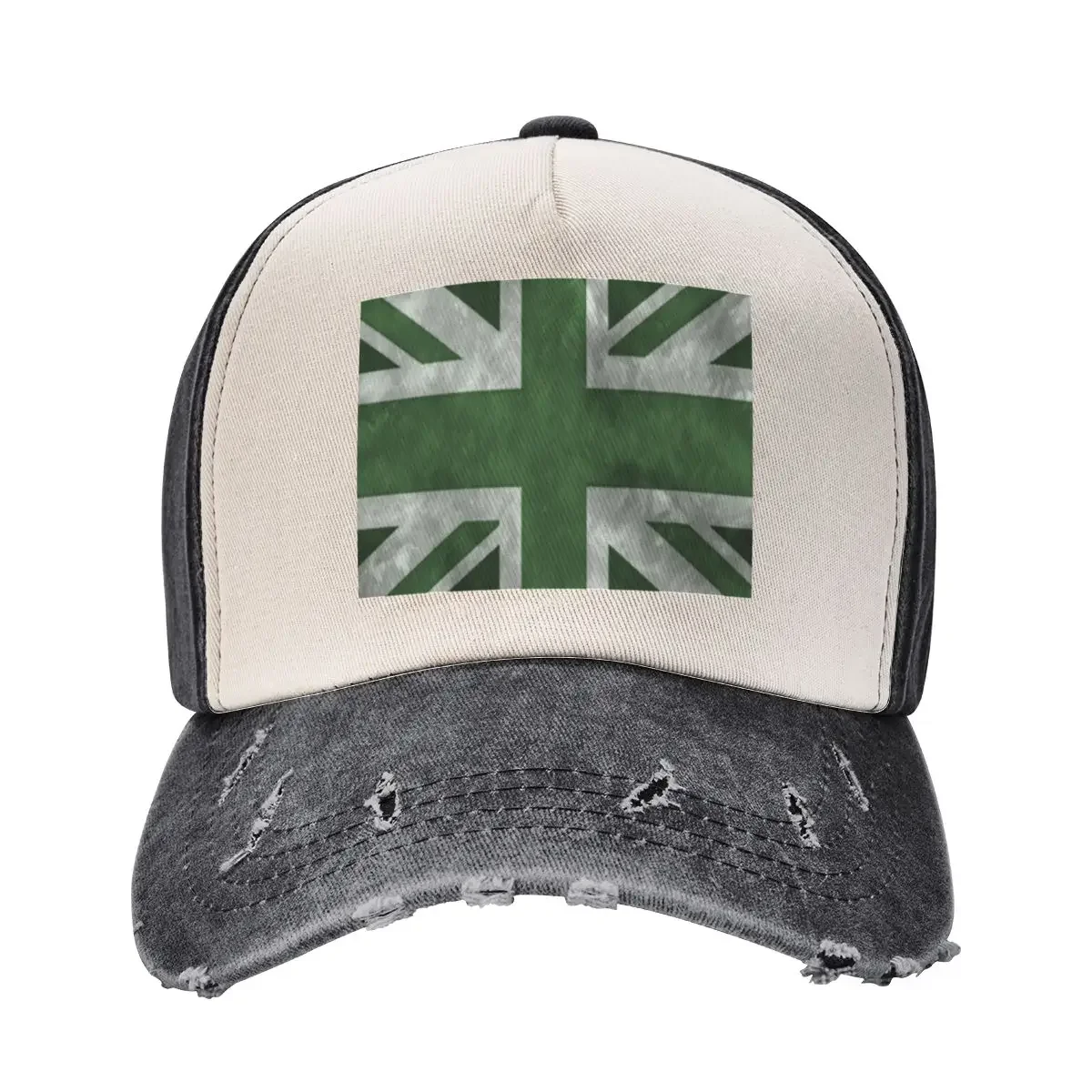 

Green Distressed Union Jack Baseball Cap Brand Man cap Luxury Cap Beach Thermal Visor Woman Men's