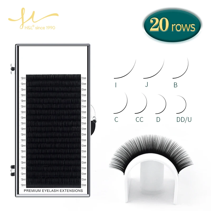 

1990 20Rows Faux Individual Lashes Maquiagem Cilios for Professionals Black Soft Eyelash Extension Thin Tape