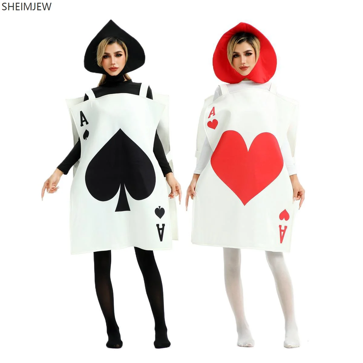 

Adult Alice In Wonderland Fairy Tale Set Halloween Playing Cards Peach Heart A Cosplay Costume Carnival Party Funny Dress Up New