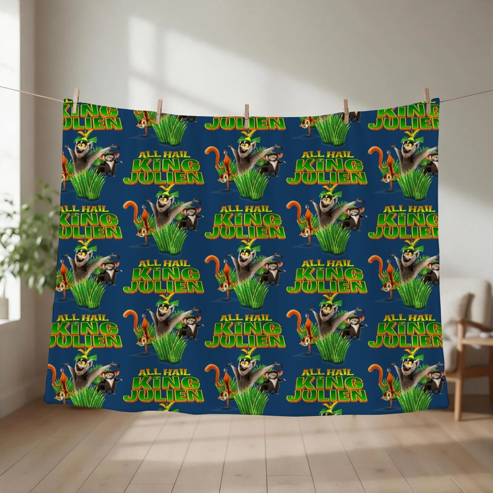 all hail king julien gift for fans all hail king julien crimson Throw Blanket couch cozy soft plush fuzzy picnic outdoor blanket