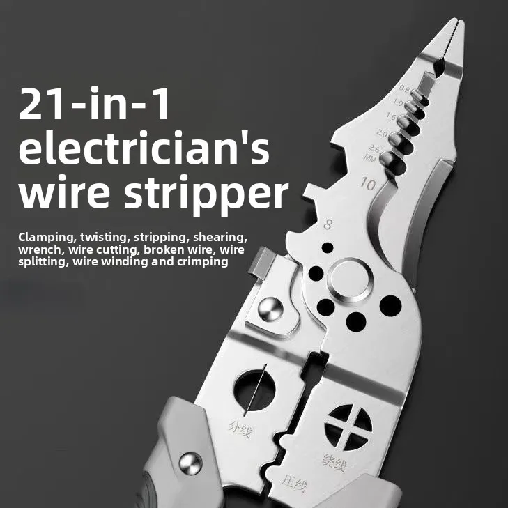 

Multifunction Wire Stripper Pliers for Electrician - Precision Stripping Cutting Crimping Tool for Fast Installation
