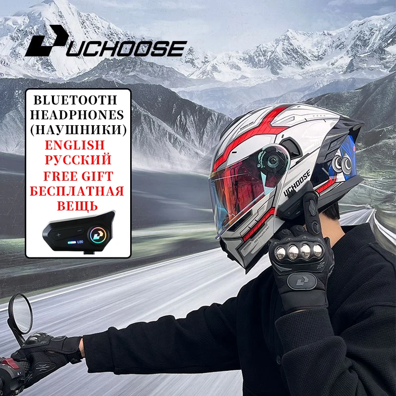 

High Quality DOT Motorcycle Helmet Four Seasons Motocross Racing Modular Flip Up Men Women Off Road Helmet Free headphones