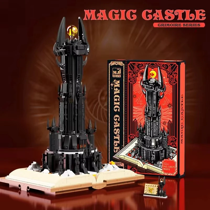 

969Pcs Black Tower Magic Book Building Blocks Set Dark Magic Castle Model Bricks Desktop decoration MOC DIY Toys Gifts For Kids