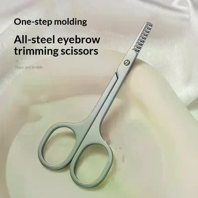 2 In 1 Eyebrow Trimmer Scissors With Combs Eyebrow Trimming Grooming Beauty Tool 1Pcs